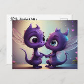 *~* AP48 FOTO Uitnodiging Dragon Dino Cartoon Brie (Voorkant / Achterkant)