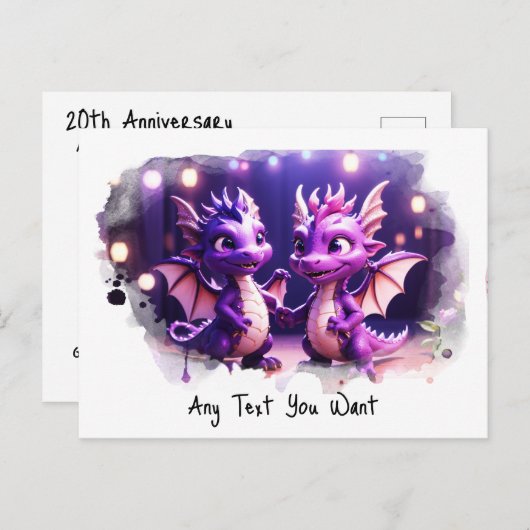 *~* AP48 Magische FOTO Uitnodiging Draak Ansichtka (Voorkant / Achterkant)