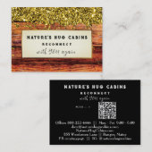 *~* AP49 Glitter Rustiek Gebleekt Oud Hout QR Visitekaartje (Voorkant / Achterkant)