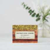 *~* AP49 Glitter Rustiek Gebleekt Oud Hout QR Visitekaartje (Staand voorkant)