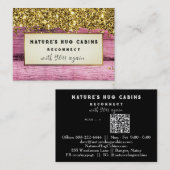 *~* AP49 Glitter Rustiek Verdrietig Hout QR Visitekaartje (Voorkant / Achterkant)