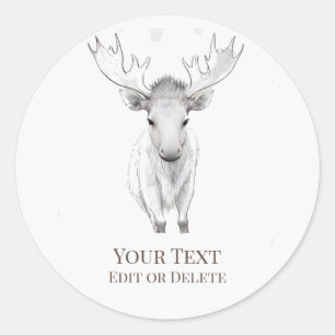 *~* AP49 Lief Schattige Rustiek Baby Moose Ronde Sticker