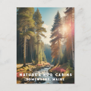 *~* AP49 Maine Bos Bossen Stream Vakantie Briefkaart