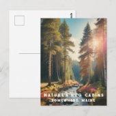 *~* AP49 Maine Forest Bossen Stream Vakantie Natuu Briefkaart (Voorkant / Achterkant)