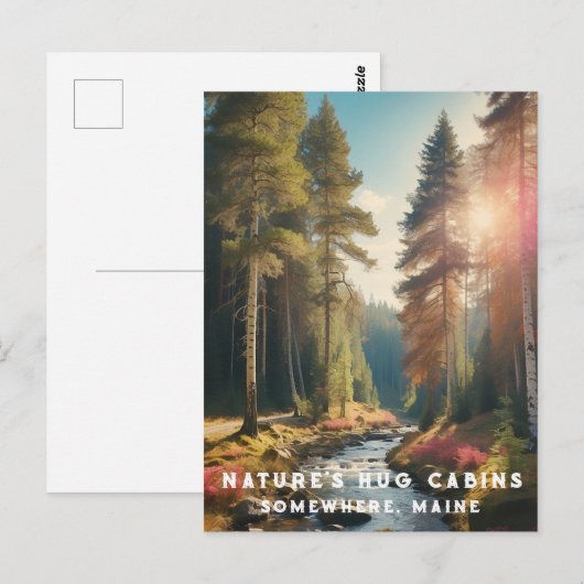 *~* AP49 Maine Forest Bossen Stream Vakantie Natuu Briefkaart (Voorkant / Achterkant)