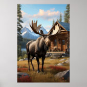 *~* AP49 MOOSE Stream Natuur Cabine Forest Poster (Voorkant)