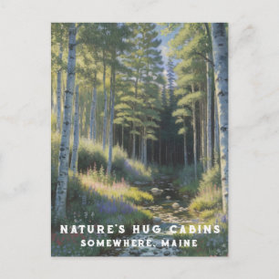 *~* AP49 Natuur Maine Bos Bossen Vakantie Stream Briefkaart