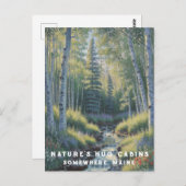 *~* AP49 Natuur Maine Bos Bossen Waterval Briefkaart (Voorkant / Achterkant)