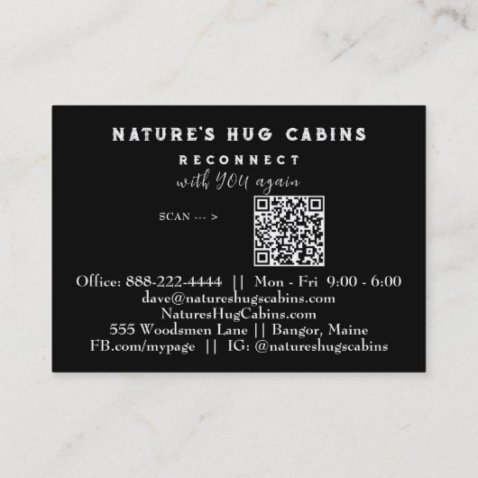 *~* AP49 Rustiek Noodlijdend Hout Glitter QR Visitekaartje (Achterkant)