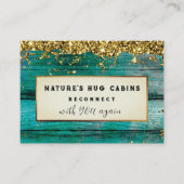 *~* AP49 Rustiek Noodlijdend Hout Glitter QR Visitekaartje (Voorkant)