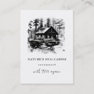 *~* AP49 Rustieke Cabin Cottage Lodge QR Visitekaartje