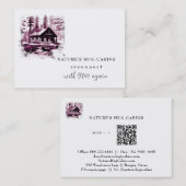 *~* AP49 Rustieke Cabin QR Cottage Lodge Visitekaartje (Voorkant / Achterkant)