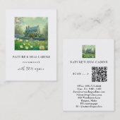 *~* AP49 Rustieke Cabine Cottage QR Lente Bloemen Visitekaartje (Voorkant / Achterkant)