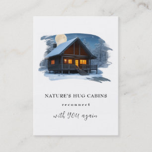 *~* AP49 Rustieke Cabine Cottage QR Sneeuwachtige  Visitekaartje