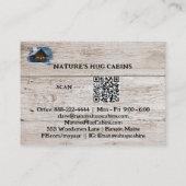 *~* AP49 Rustieke Cabine QR Houten Planken Maan Visitekaartje (Achterkant)