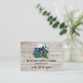 *~* AP49 Rustieke Cabine QR Houten Planken Visitekaartje (Staand voorkant)