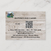 *~* AP49 Rustieke Cabine QR Houten Planken Visitekaartje (Achterkant)