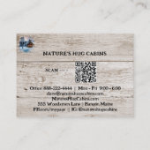 *~* AP49 Rustieke Cabine QR Houten Planken Winter Visitekaartje (Achterkant)