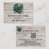 *~* AP49 Rustieke Cabine QR Sneeuwrijke Houten Pla Visitekaartje (Voorkant / Achterkant)