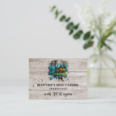 *~* AP49 Rustieke Cabine QR Sneeuwrijke Houten Pla Visitekaartje (Staand voorkant)