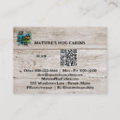*~* AP49 Rustieke Cabine QR Sneeuwrijke Houten Pla Visitekaartje (Achterkant)