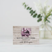 *~* AP49 Rustieke Cabineschets QR Houten Planken Visitekaartje (Staand voorkant)
