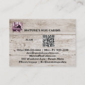 *~* AP49 Rustieke Cabineschets QR Houten Planken Visitekaartje (Achterkant)