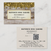 *~* AP49 Rustieke QR Noodlijdende Houten Glitter Visitekaartje (Voorkant / Achterkant)