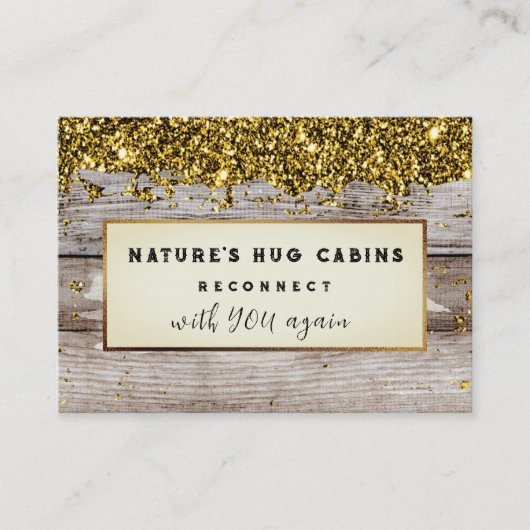 *~* AP49 Rustieke QR Noodlijdende Houten Glitter Visitekaartje (Voorkant)