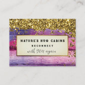 *~* AP49 Rustieke QR Verweerd Hout Glitter Visitekaartje (Voorkant)