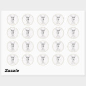 *~* AP49 Schattigee Zoete Rustieke Baby Moose Ronde Sticker (Vel)