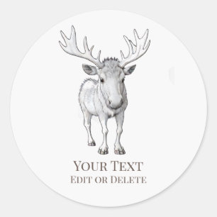 *~* AP49 Schattigee Zoete Rustieke Baby Moose Ronde Sticker