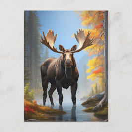 *~* AP49 Sterke MOOSE Stream Natuur Forest Briefkaart