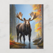 *~* AP49 Sterke MOOSE Stream Natuur Forest Briefkaart (Voorkant)