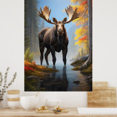 *~* AP49 Sterke MOOSE Stream Natuur Forest Poster (Keuken)