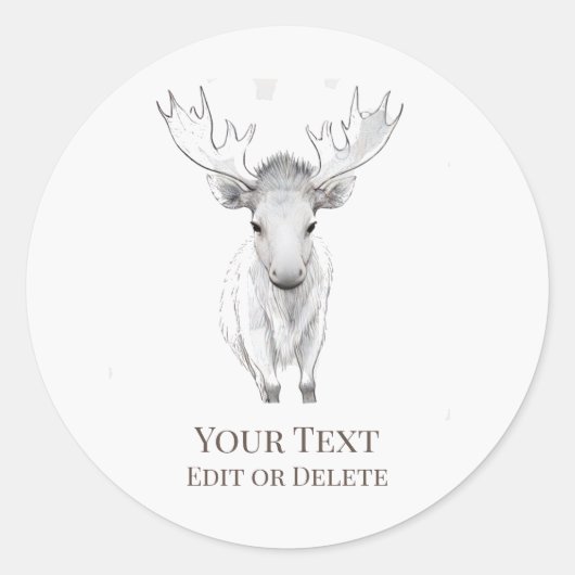 *~* AP49 Zoete Rustieke Baby Moose Schattige Ronde Sticker (Voorkant)