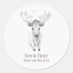 *~* AP49 Zoete Rustieke Baby Moose Schattige Ronde Sticker