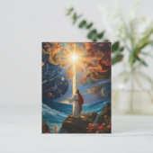 *~* AP50 Fantasy Universum Ray van Licht Jezus Briefkaart (Staand voorkant)
