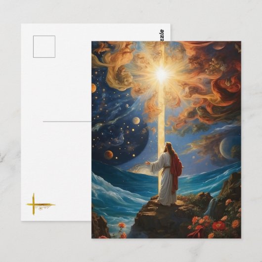 *~* AP50 Fantasy Universum Ray van Licht Jezus Briefkaart (Voorkant / Achterkant)