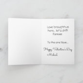 *~* AP51 17 Romantische kanoboot harten Valentijn Feestdagen Kaart (Binnen)