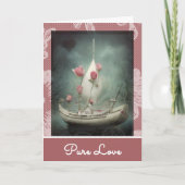 *~* AP51 22 Romantische kanoboot harten Valentijn Feestdagen Kaart (Voorkant)