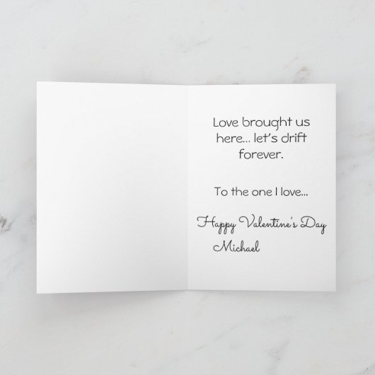 *~* AP51 22 Romantische kanoboot harten Valentijn Feestdagen Kaart (Binnen)