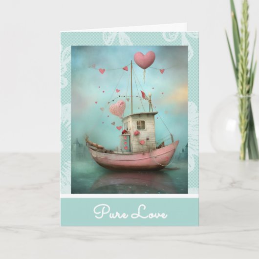 ** AP51 2 Love Boat Hearts Romantische Valentijn Feestdagen Kaart (Voorkant)