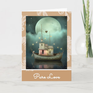 *~* AP51 35 Romantische House Boat Hearts Valentij Feestdagen Kaart