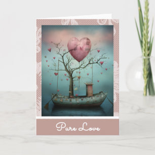 ** AP51 Romantische Boat Hearts Valentijn Serene 1 Feestdagen Kaart
