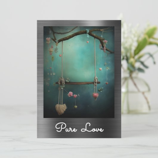 ** AP51 Romantische Swing Hearts Valentijn Serene  Kaart (Staand voorkant)