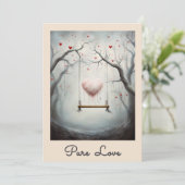 ** AP51 Romantische Swing Hearts Valentijn Serene  Kaart (Staand voorkant)