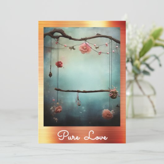 ** AP51 Romantische Swing Hearts Valentijn Serene  Kaart (Staand voorkant)