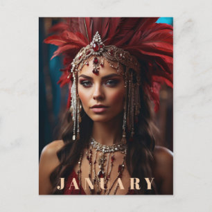 *~* AP53 Boho JANUARI Hoofdadres GARNET Briefkaart