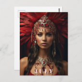 *~ AP53 Boho JULI Godin VERJAARDAG RUBY Briefkaart (Voorkant / Achterkant)